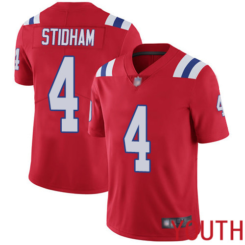 New England Patriots Limited Red Youth 4 Jarrett Stidham Alternate NFL Jersey Vapor